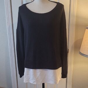 West K Black and White Women's Layered-look Sweater.